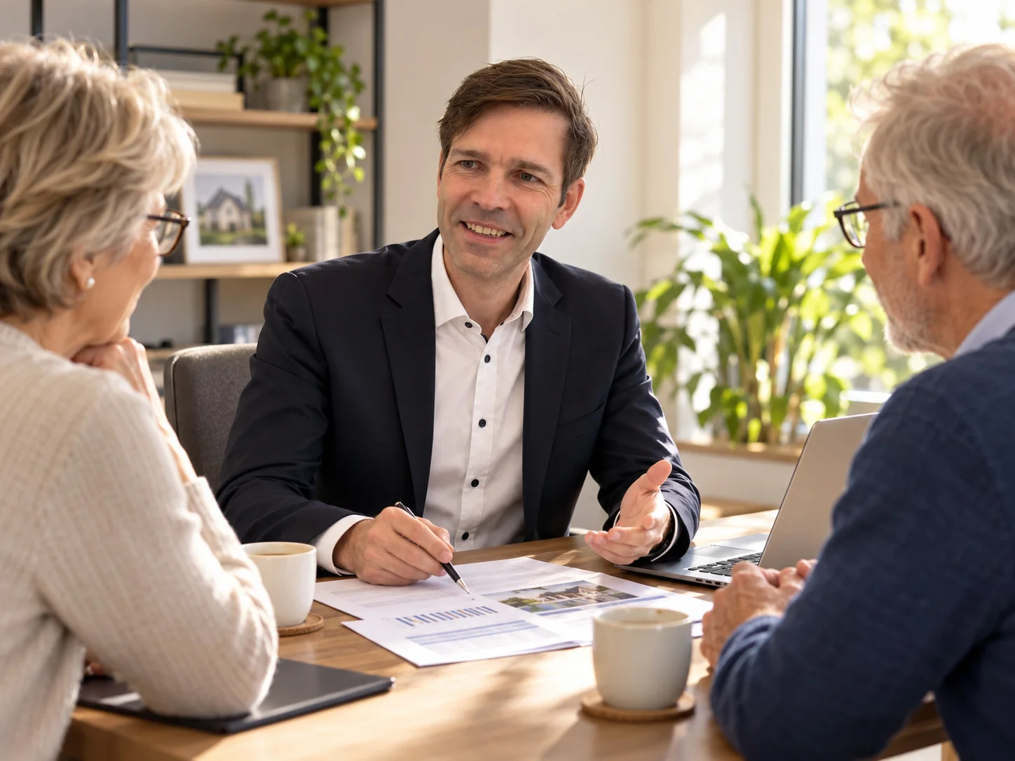 Beratungsgespräch über die Finanzierung eines Eigenheims